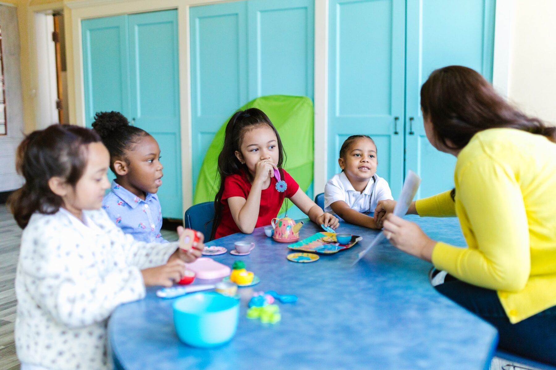 Nursery children in school.