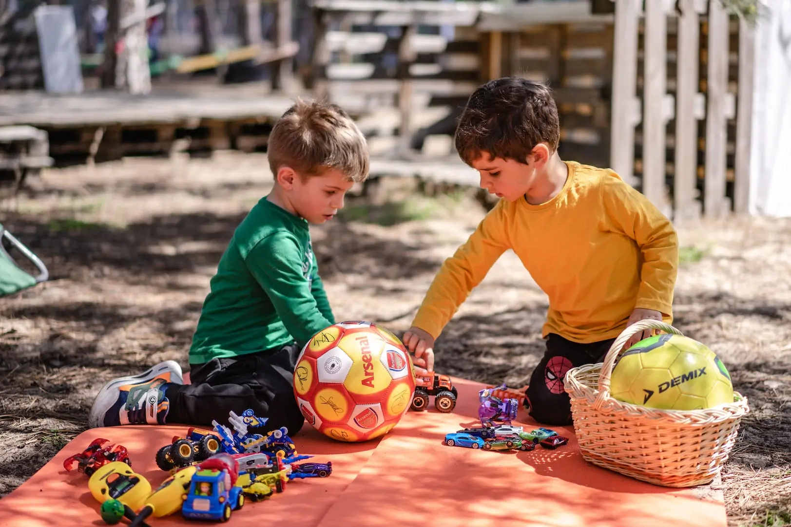 Boys playing outdoors.