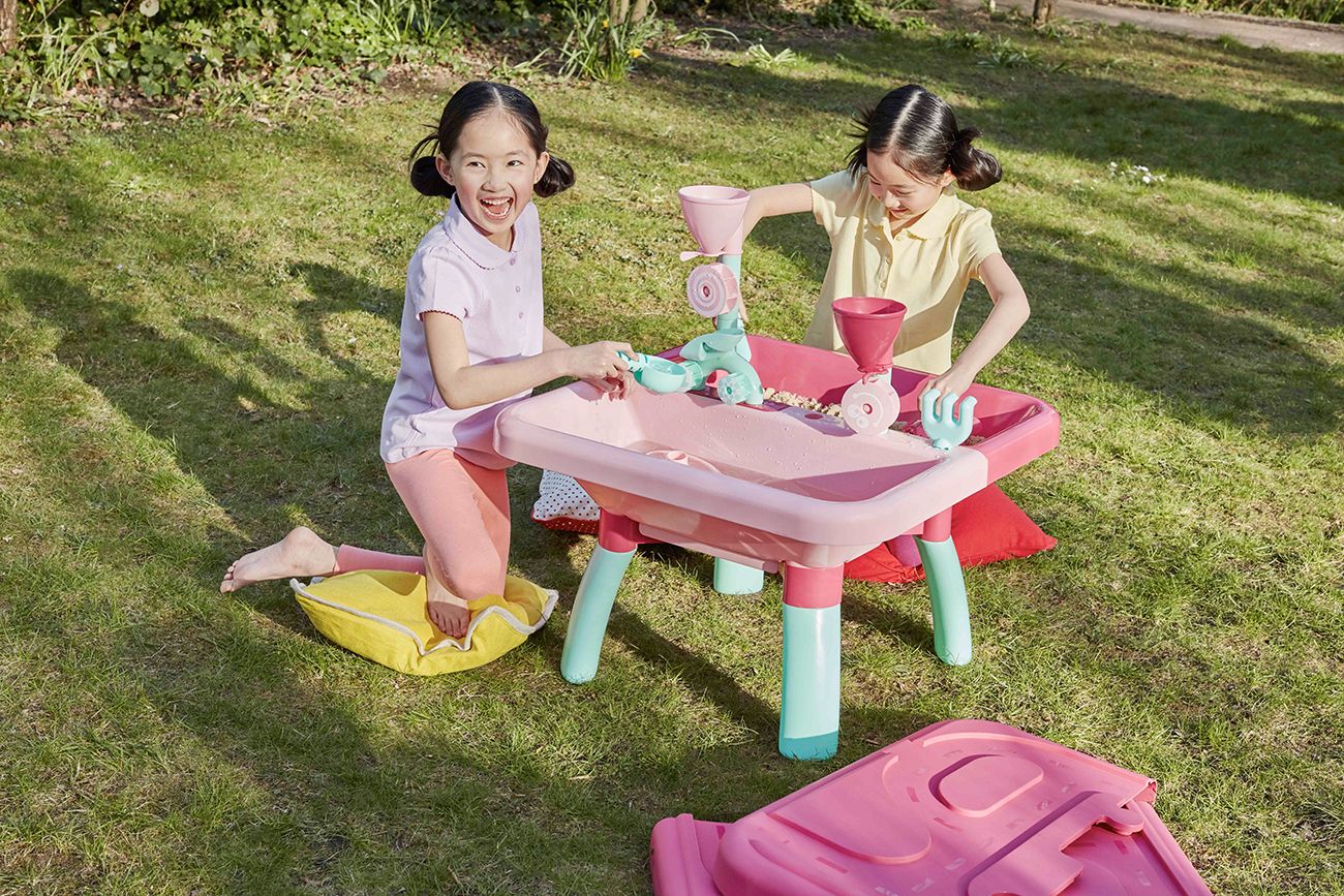 Girls playing outdoors.